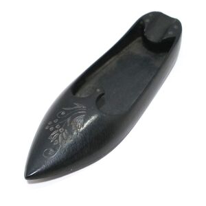 Vintage Miniature Metal Shoe Shaped Ashtray Incense Holder